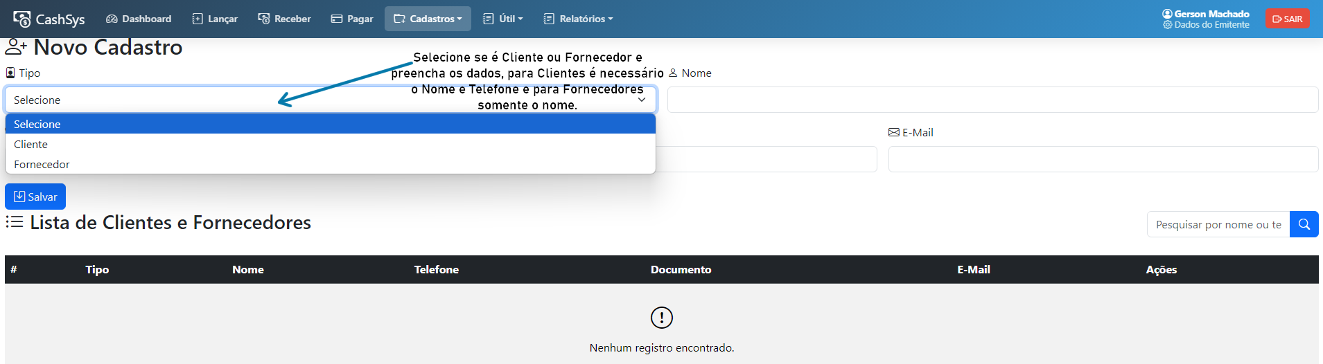 Clientes e Fornecedores