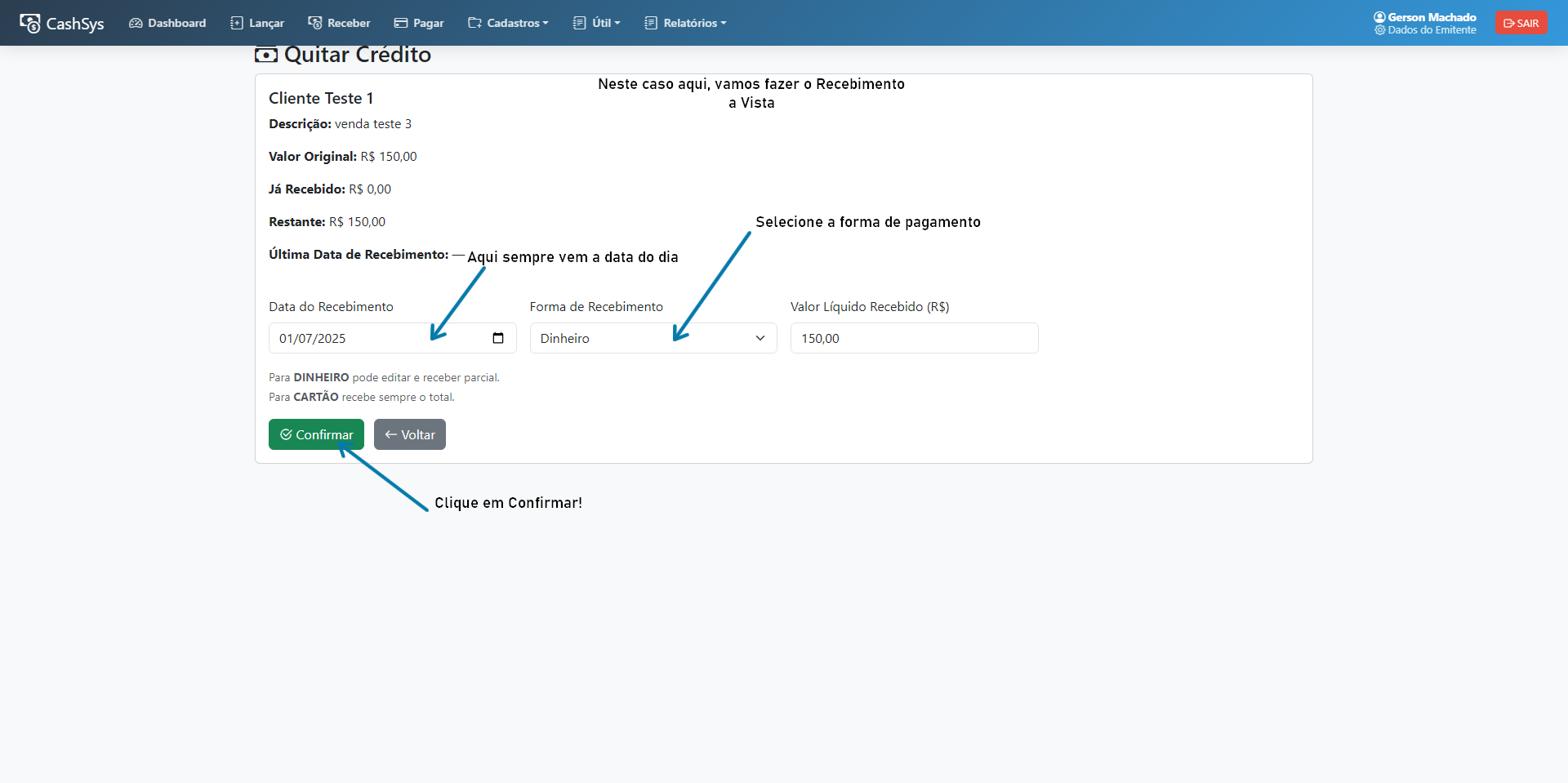 Pagamentos e Recebimentos