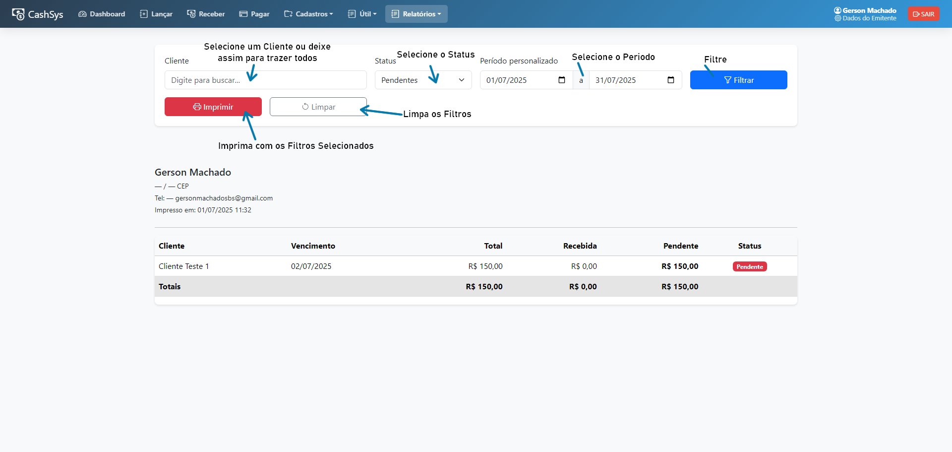 Relatórios Financeiros